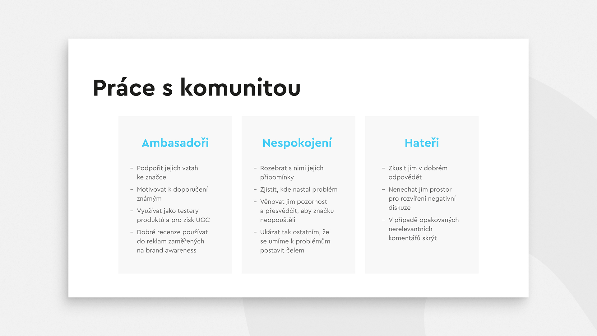 Práce s komunitou